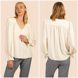 💕TRINA TURK💕 Jana Top ~ Whitewash Large L NWOT